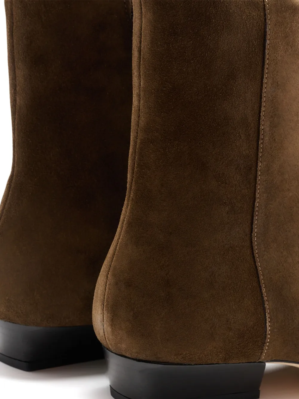 STAUD Enkellaarzen met blokhak en rits Bruin