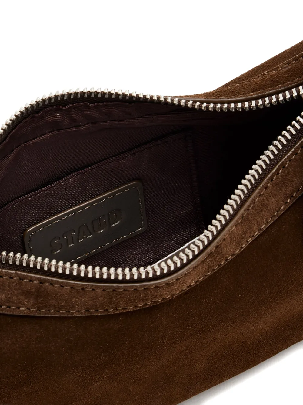 STAUD Owen leren schoudertas Bruin