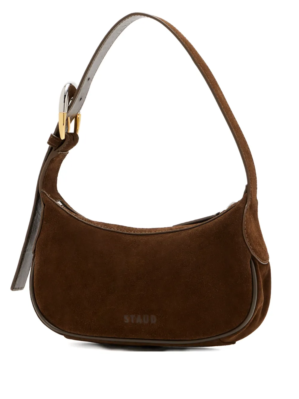 STAUD Owen zip leather shoulder bag - Marrone