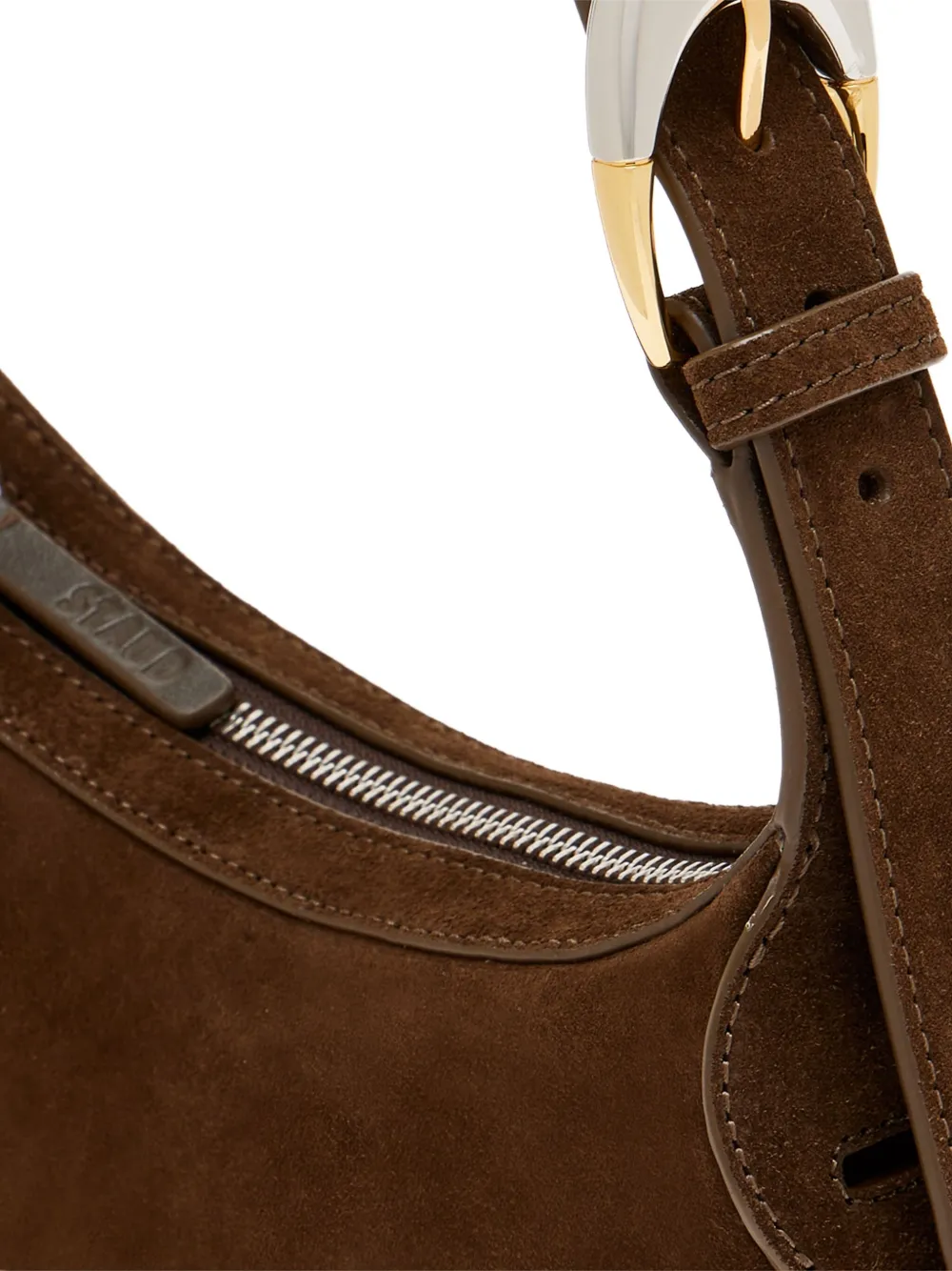 STAUD Owen leren schoudertas Bruin