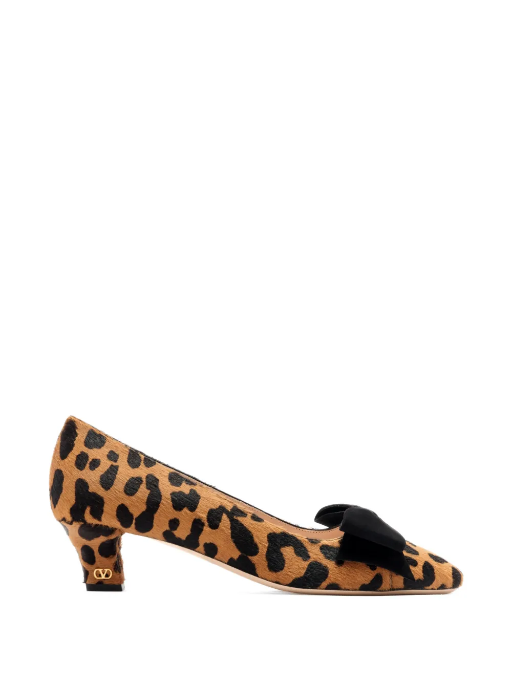 Valentino Garavani Pumps met luipaardprint en suède afwerking Beige
