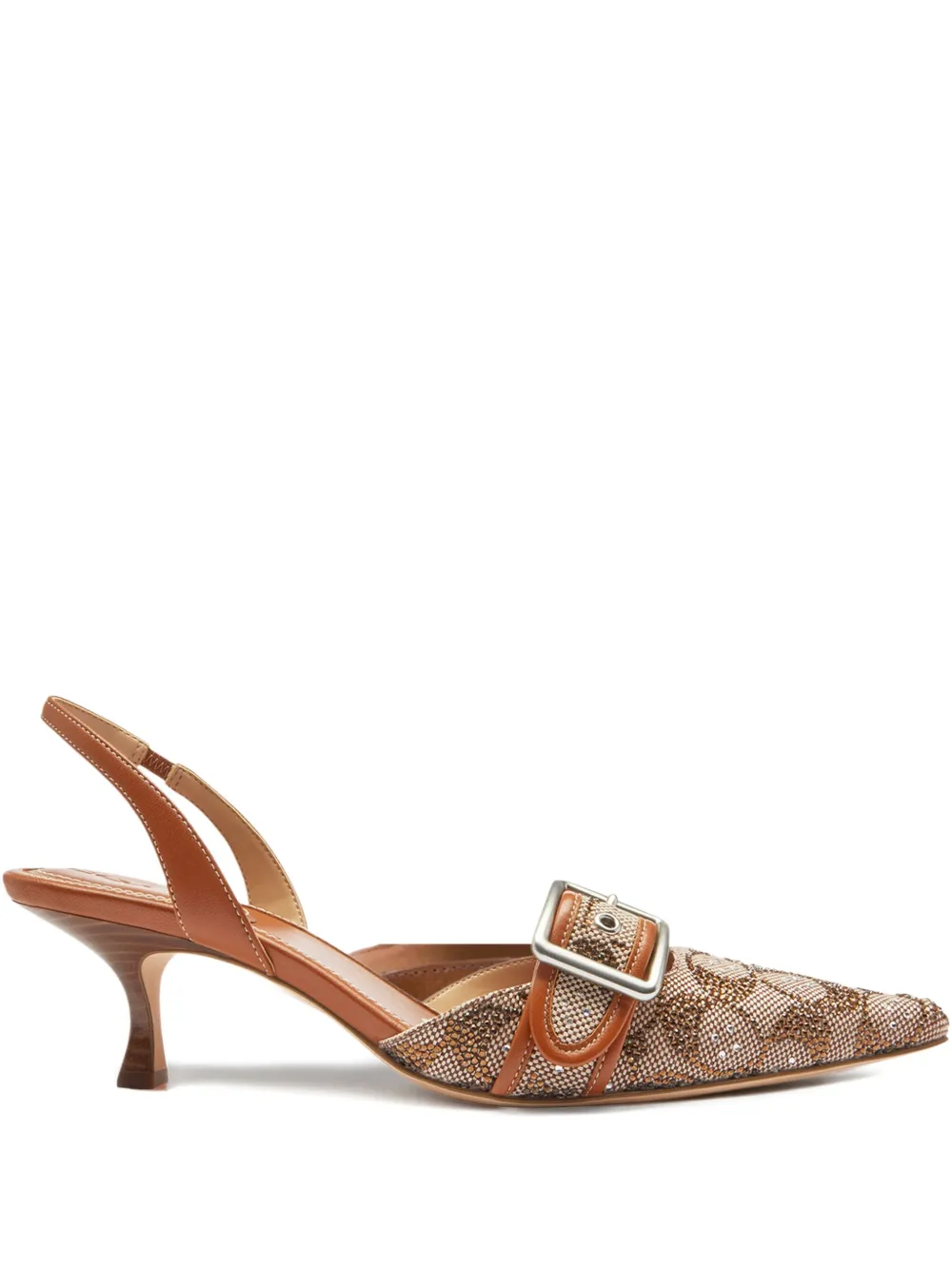 Coach Buckle Slingback Pumps In Multi