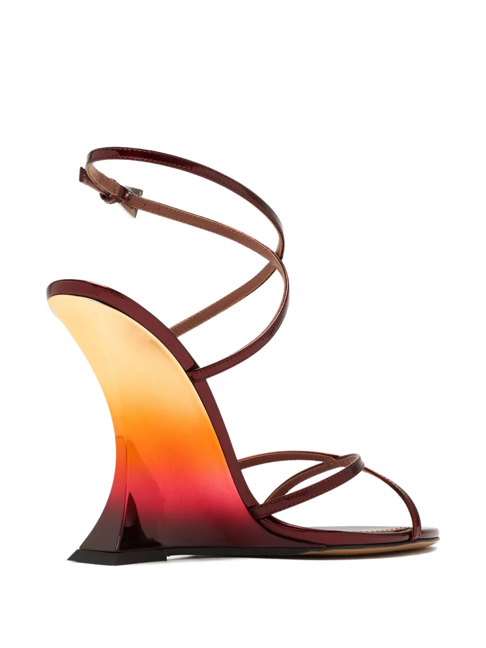 Paris Texas 105mm Nina Wrap-around Straps Wedge Heeled Sandals In Multi