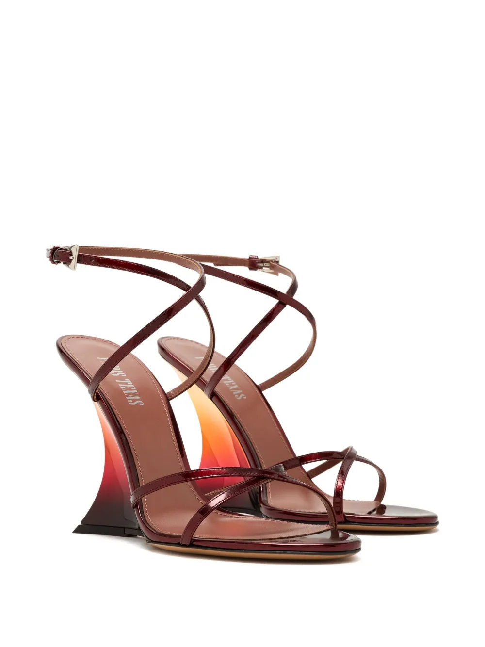 Paris Texas 105mm Nina Wrap-around Straps Wedge Heeled Sandals In Multi
