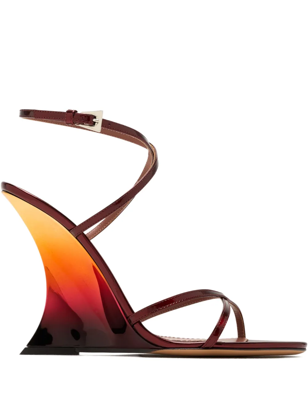 Paris Texas 105mm Nina Wrap-around Straps Wedge Heeled Sandals In Multi