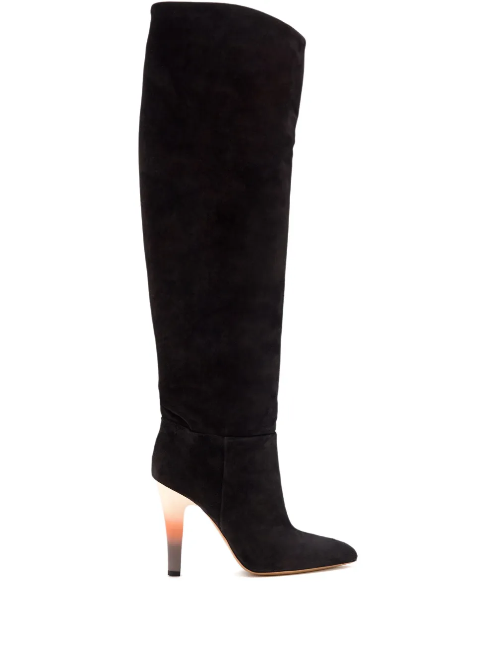 Paris Texas 10mm Pointed Suede Heel Boot In Black
