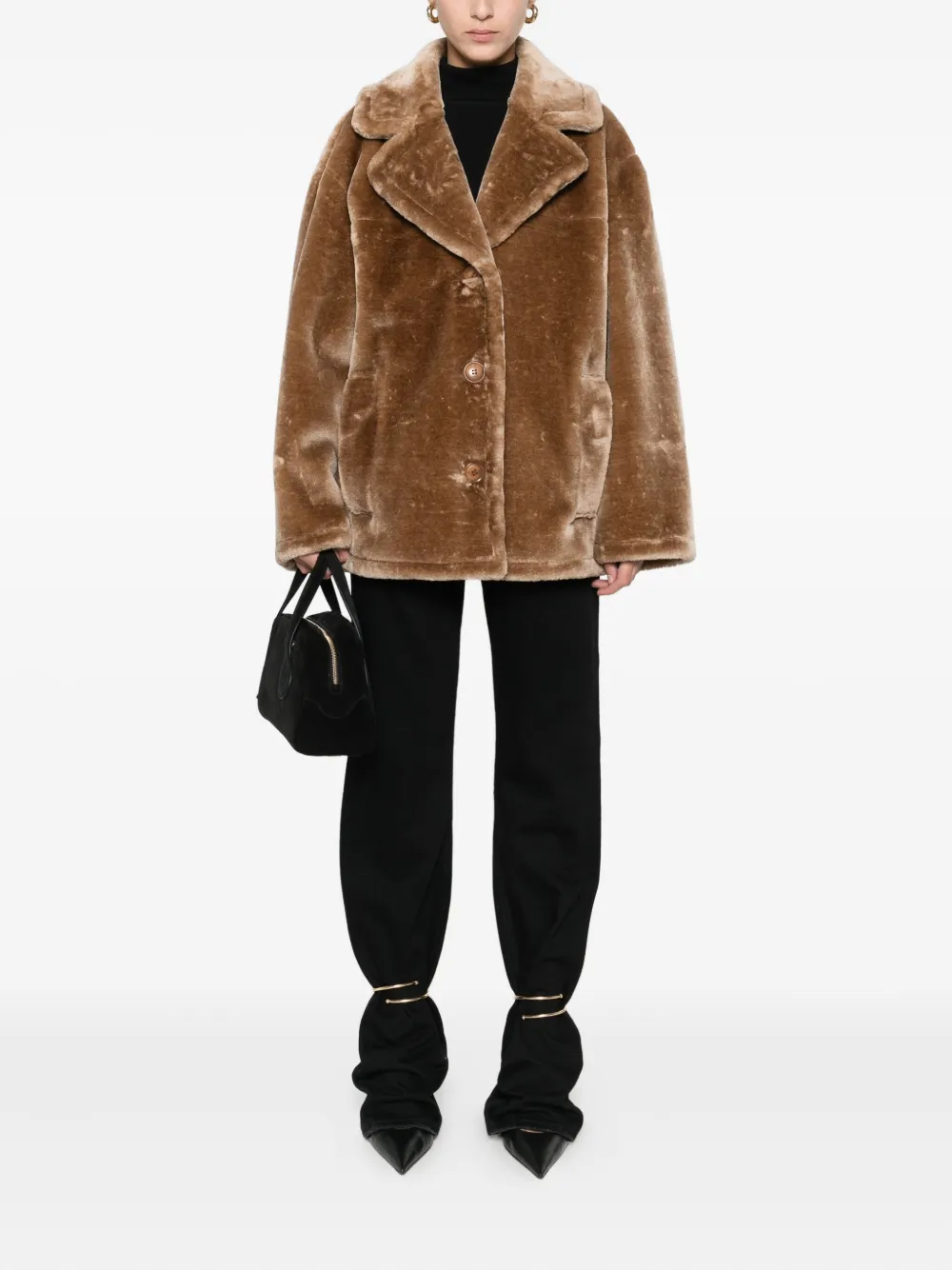 Stand Studio Notch-lapels Coat In Brown