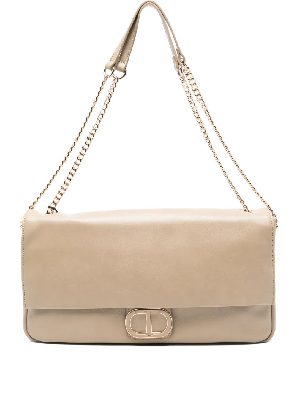 Twinset Logo-plaque Tote Bag In Neutral