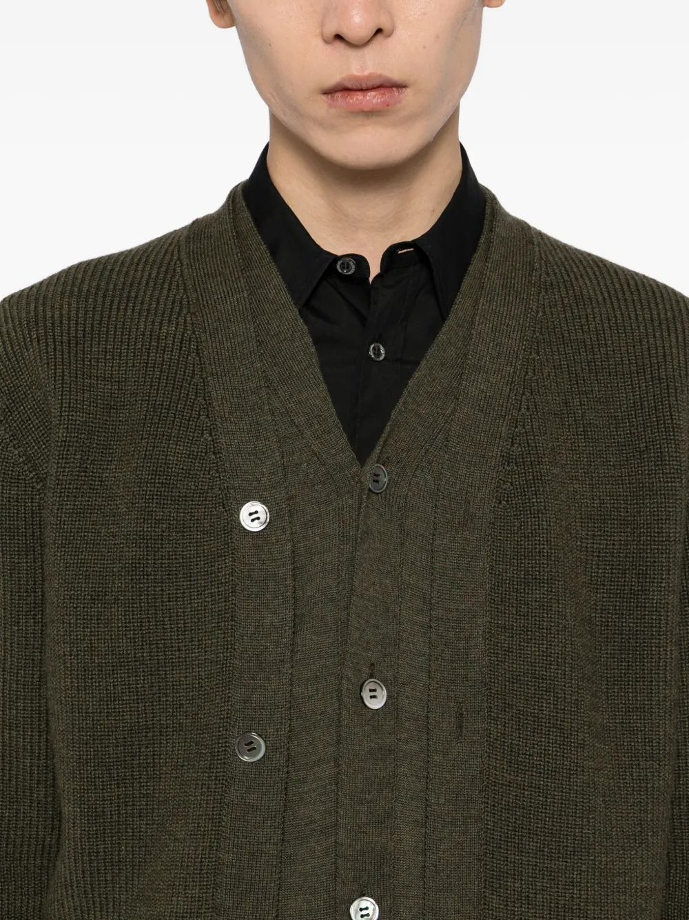 Comme des Garçons Homme Plus Wollen vest Groen