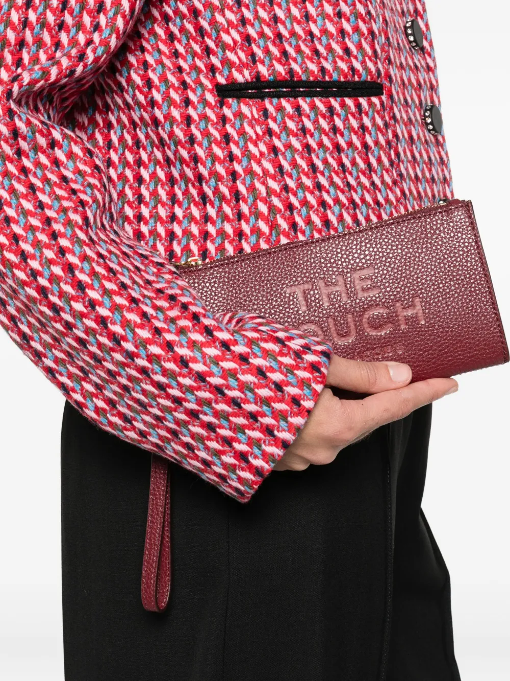 Marc Jacobs The Leather Pouch Clutch Bag In Burgundy
