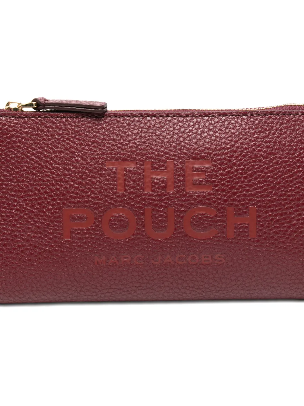 Marc Jacobs The Leather Pouch Clutch Bag In Burgundy