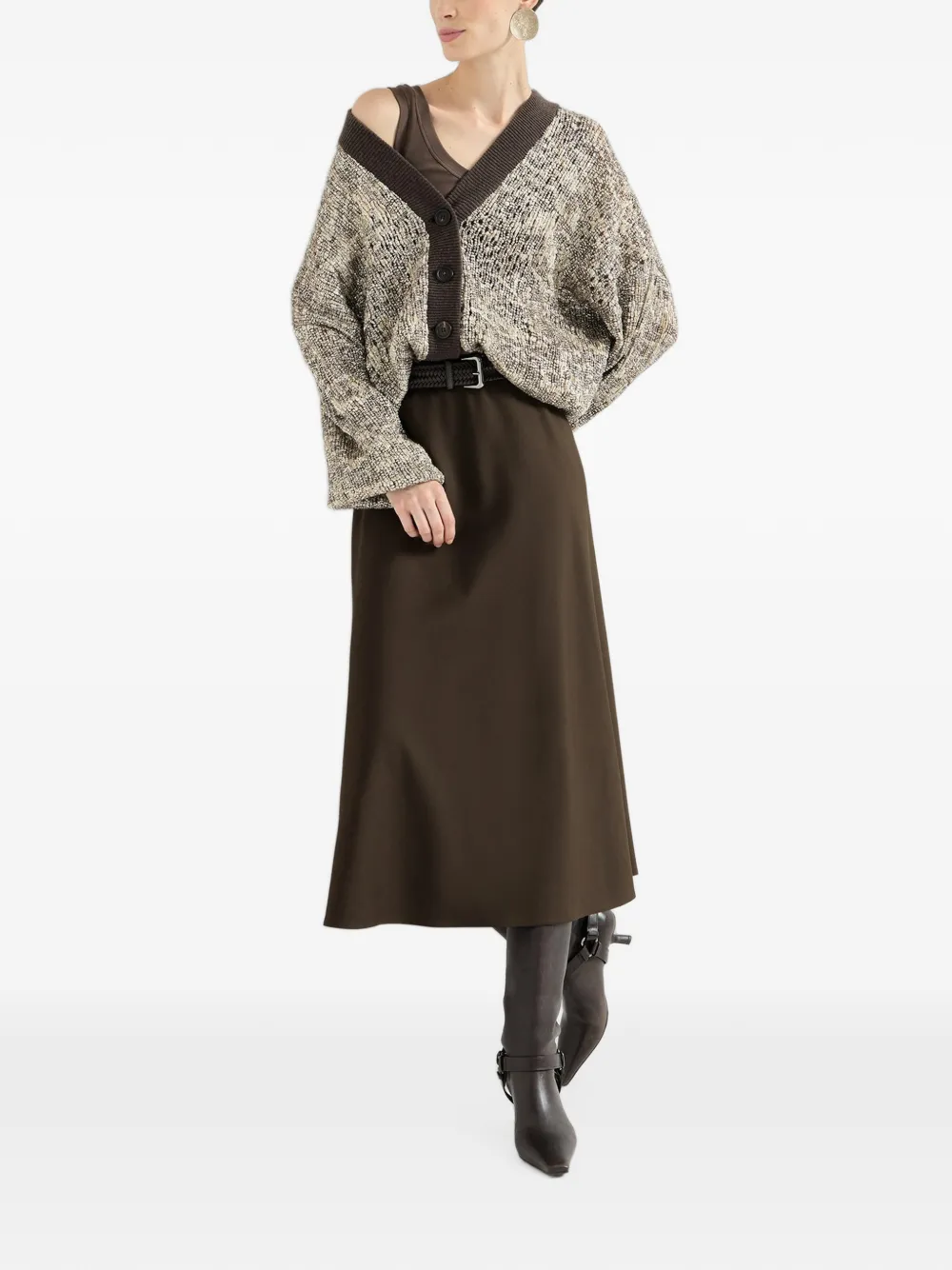 Brunello Cucinelli A-lijn midi-rok Bruin