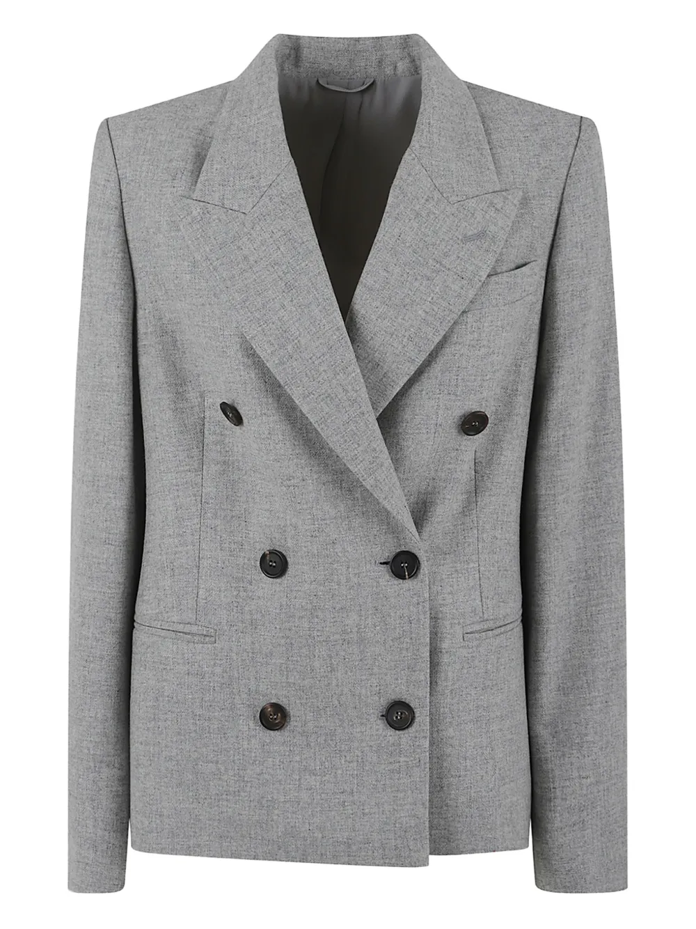 Brunello Cucinelli Double-breasted Wool Blazer In Gray