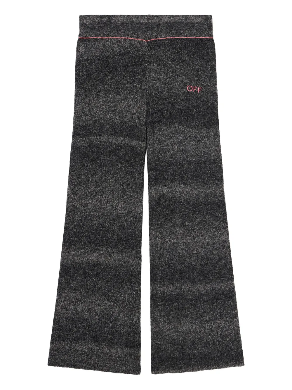 Off-white Logo-embroidered Wide-leg Trousers In Gray