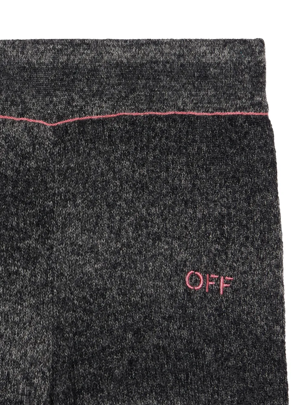 Off-white Logo-embroidered Wide-leg Trousers In Gray