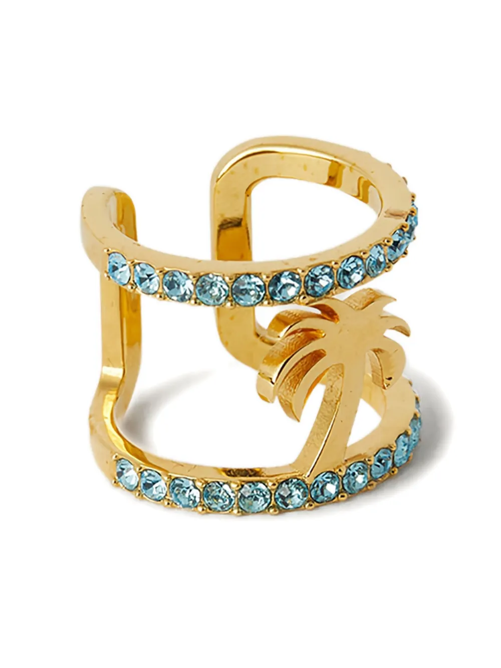 Palm Angels Strass Palm Ring In Gold