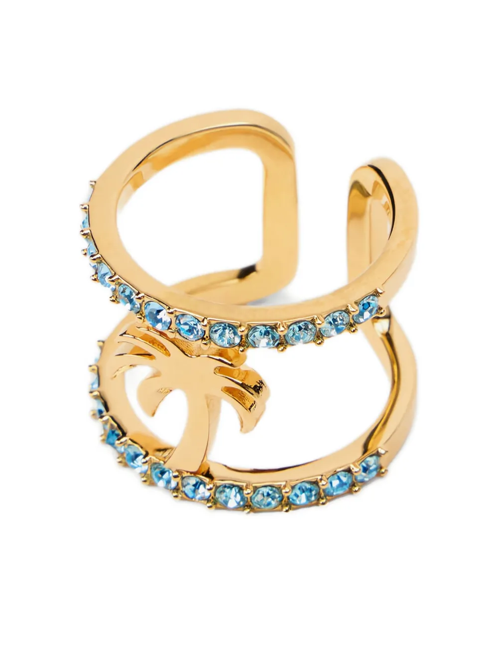 Palm Angels Strass Palm Ring In Gold