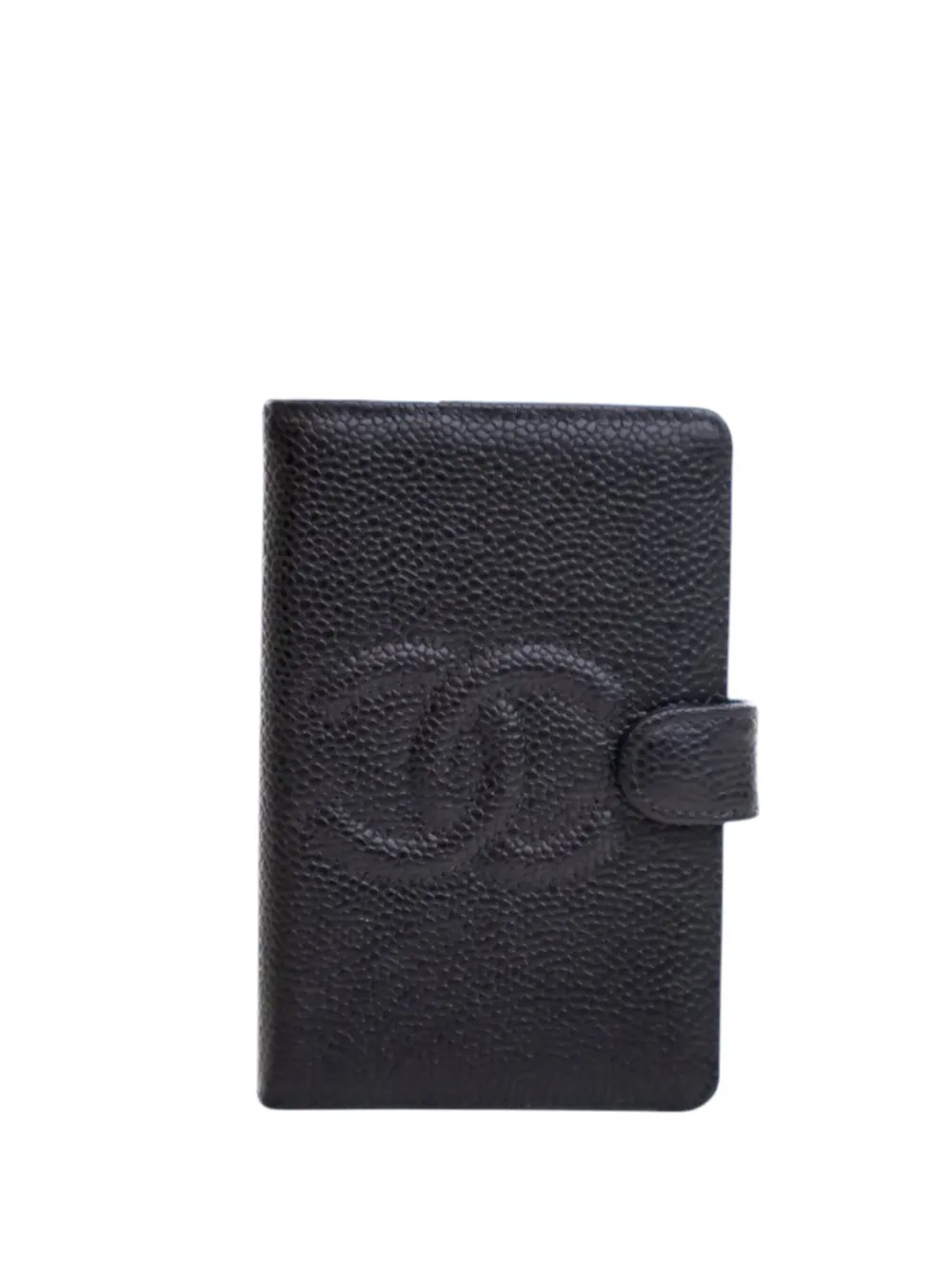 CHANEL Pre-Owned 1997-1999 ココマーク キャビア リング アジェンダ ノート - ブラック CHANEL Pre-Owned 1997-1999 ココマーク キャビア リング アジェンダ ノート - ブラック