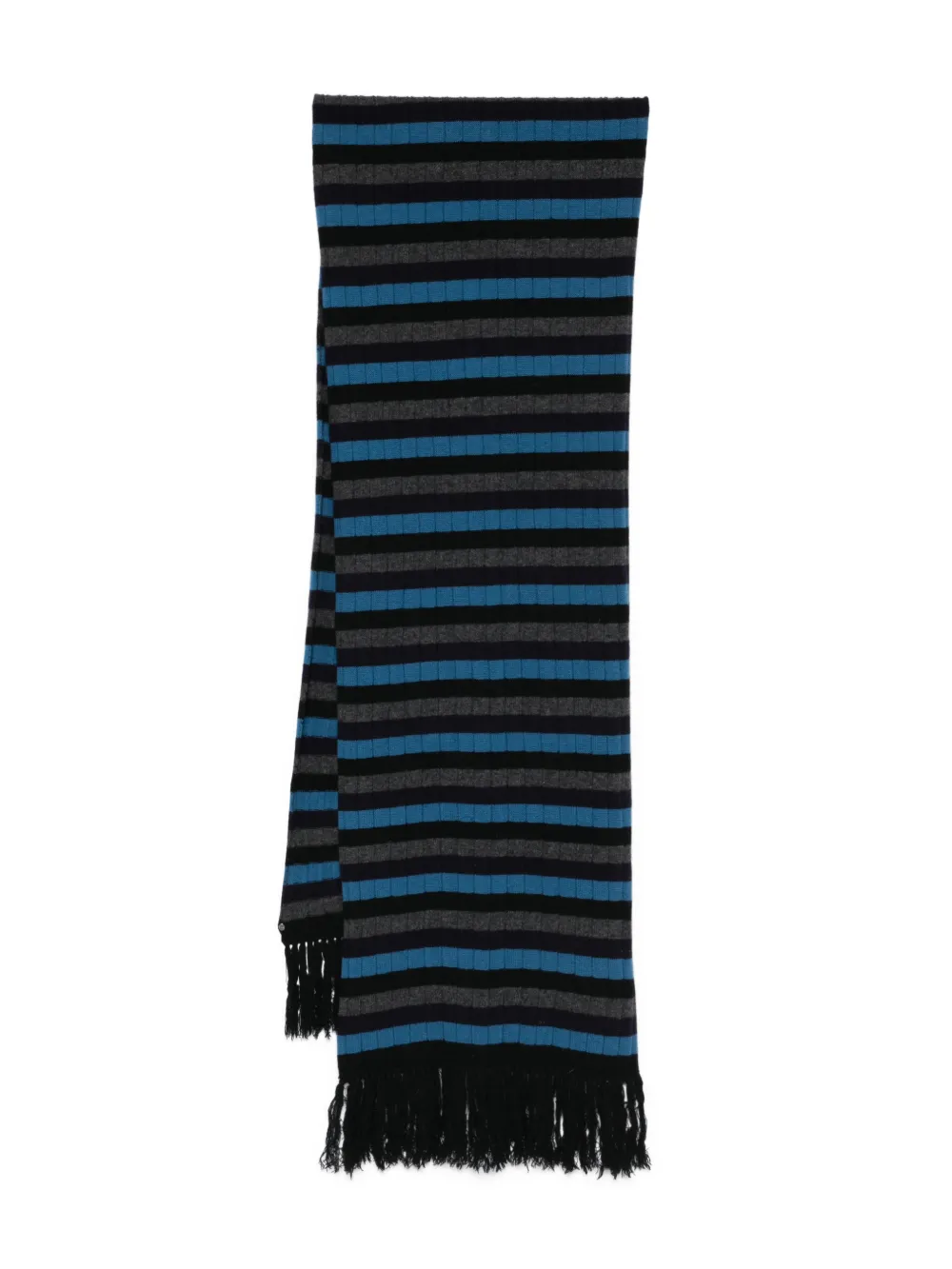 Dolce & Gabbana Pre-Owned 2000's striped fringed wool scarf | Blue | Image 1