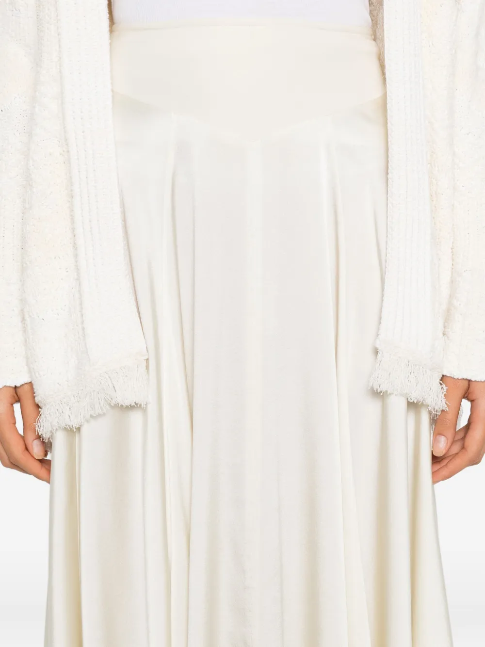 Forte Midi-rok met vlakken Beige