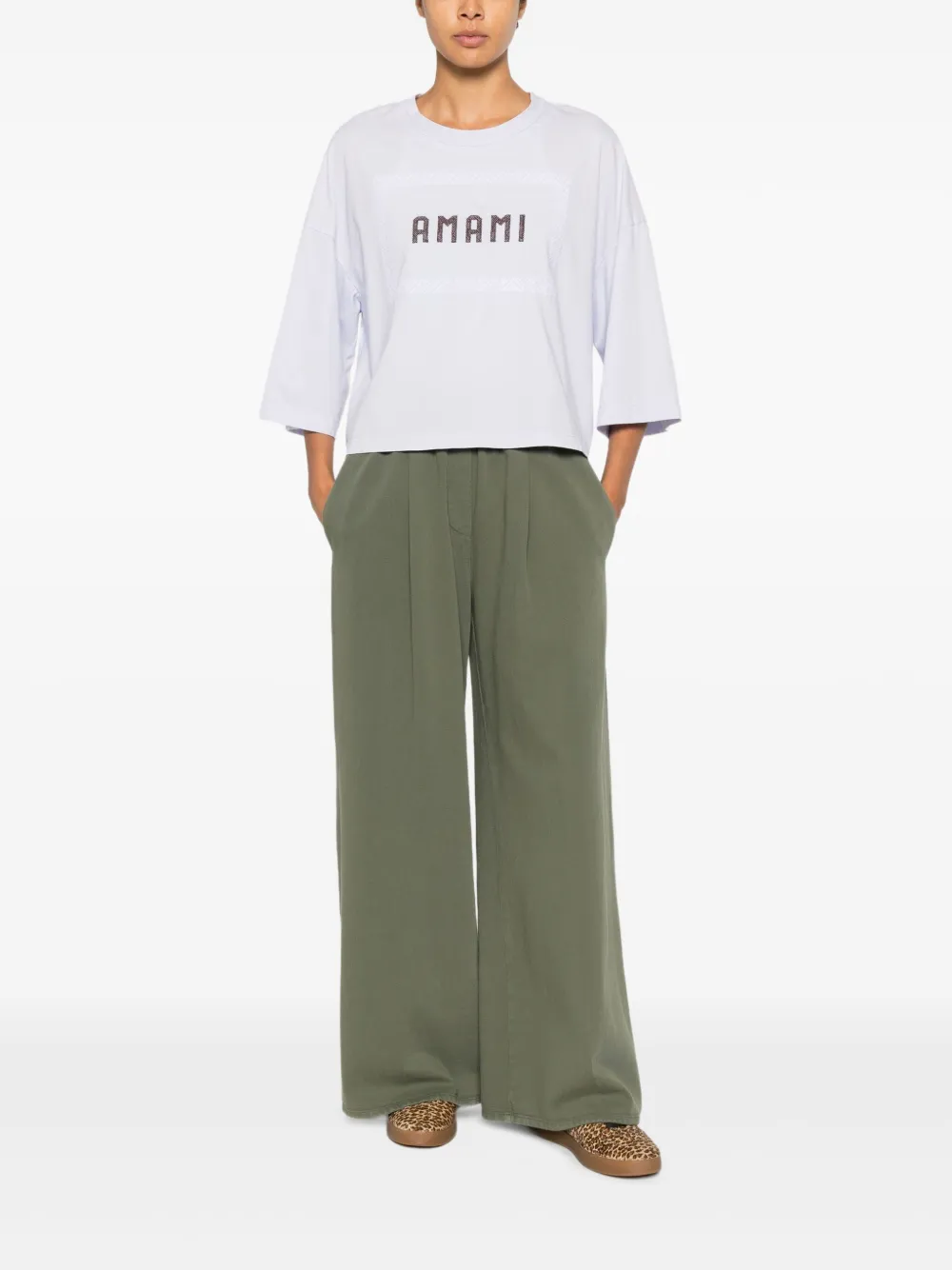 Forte Forte Trainingsbroek met elastische tailleband - Groen