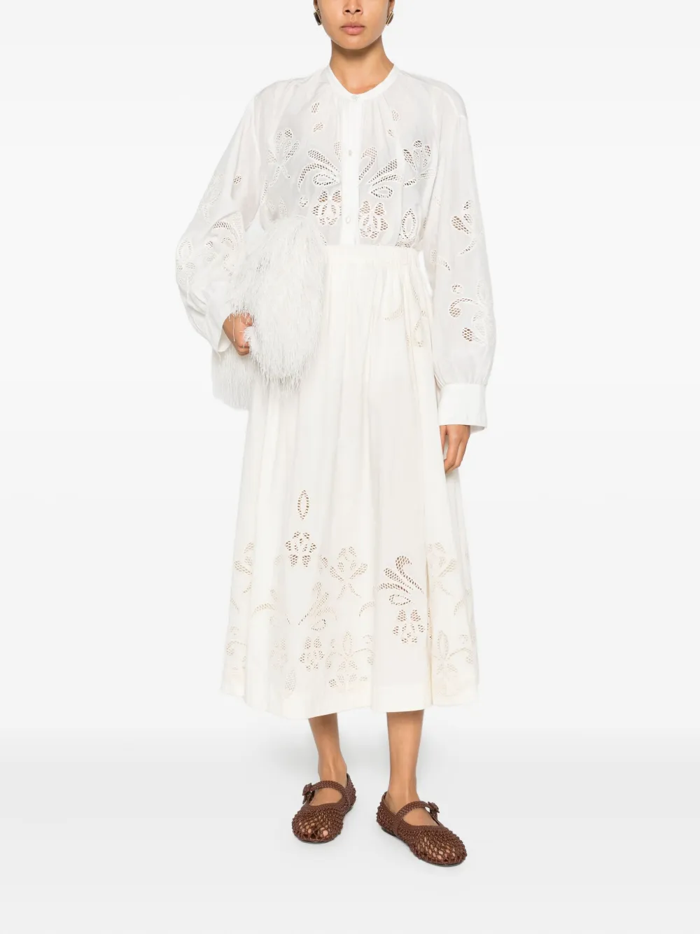 Forte Forte Floral-embroidered Blouse - White 