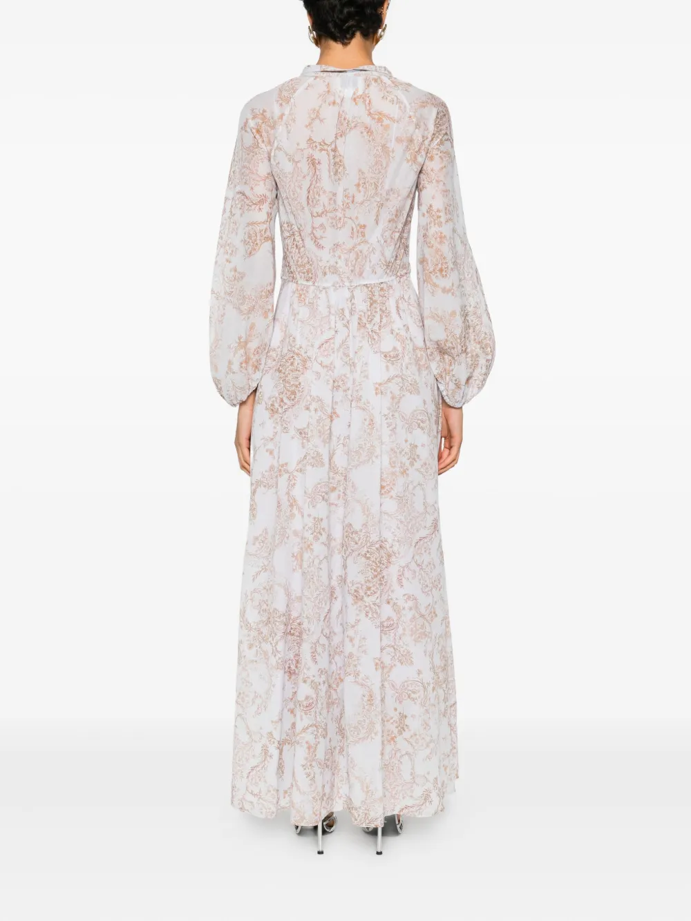 Forte Maxi-jurk met bloemenprint Wit