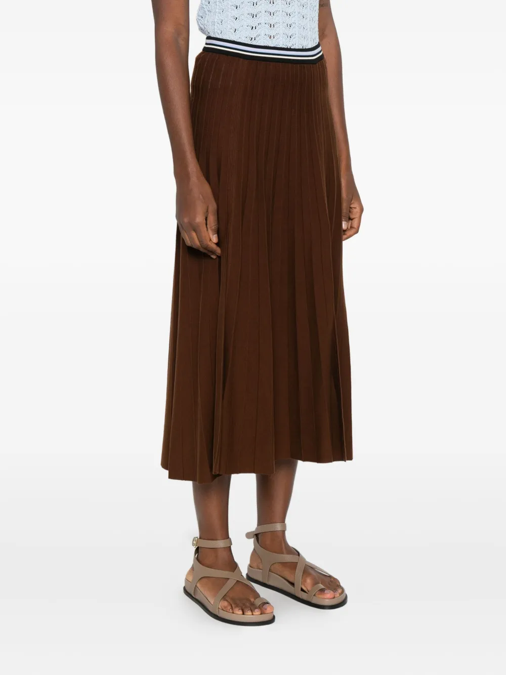  Forte Forte Pleated Midi Skirt - Brown 