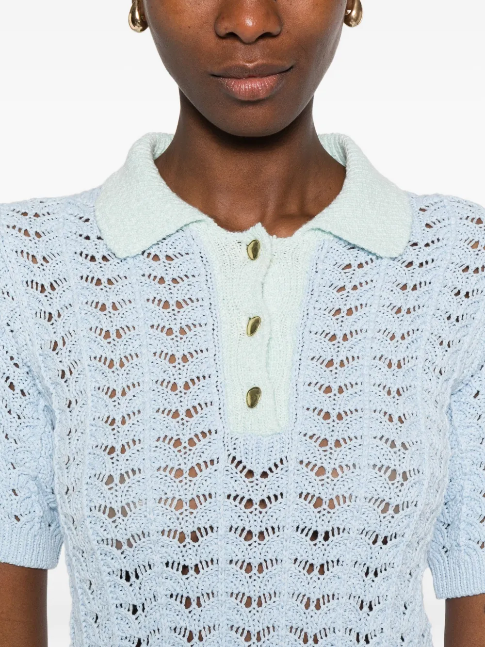 Forte Forte クロシェニット トップ | ブルー | FARFETCH JP