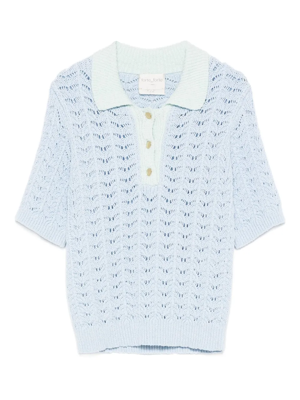 Forte Forte Polo all'uncinetto - Blu