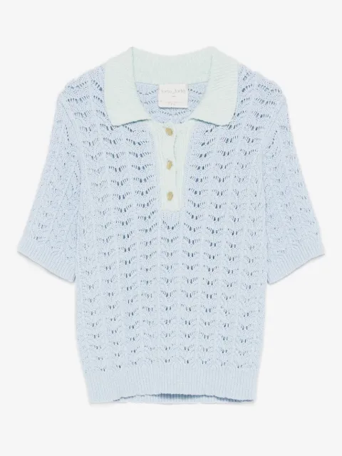 Forte Forte crochet-knit polo top