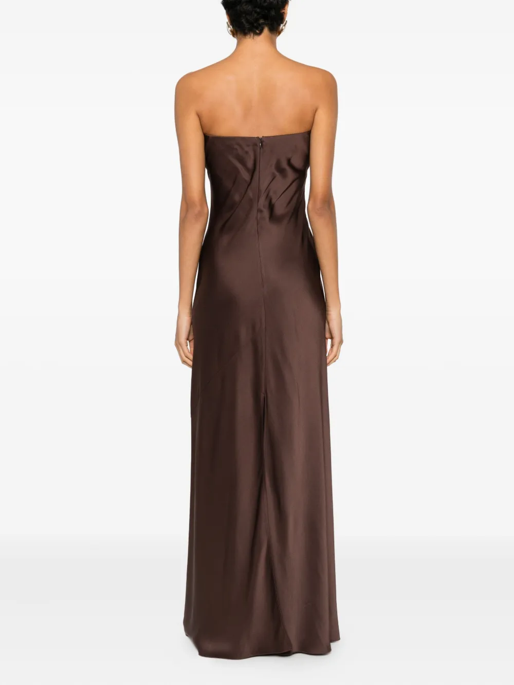Forte Strapless midi-jurk Bruin