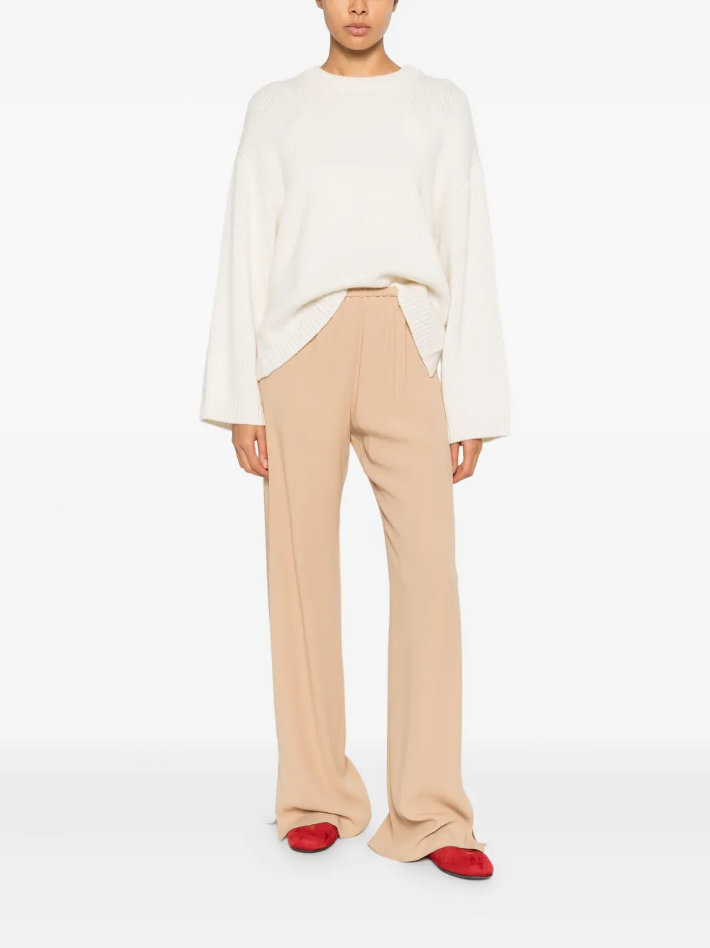 Forte Forte Trainingsbroek met elastische tailleband - Beige