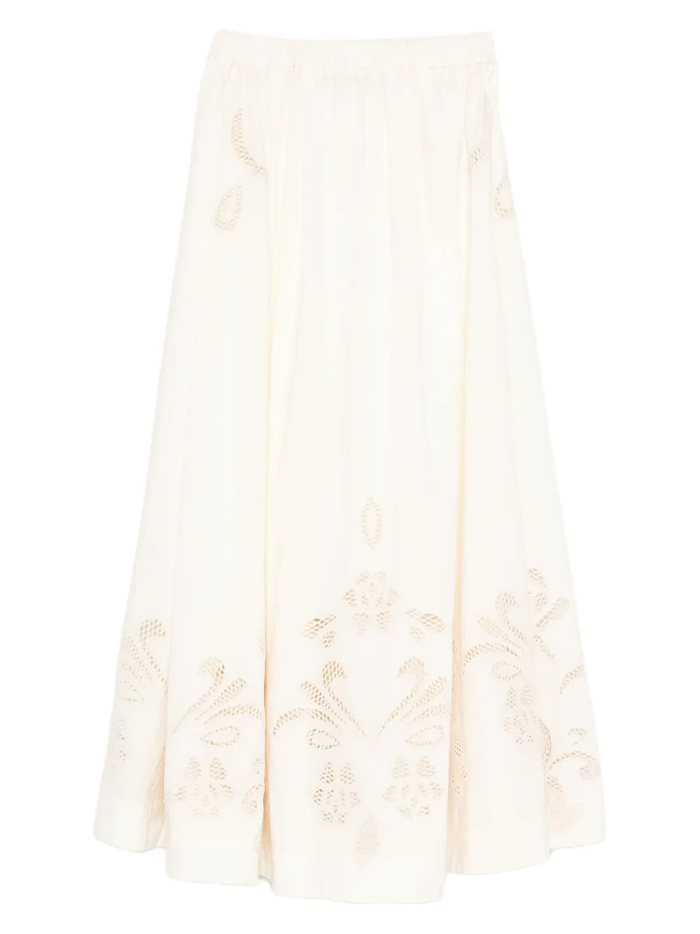 Forte Forte Gonna midi con ricamo flroeale - Toni neutri