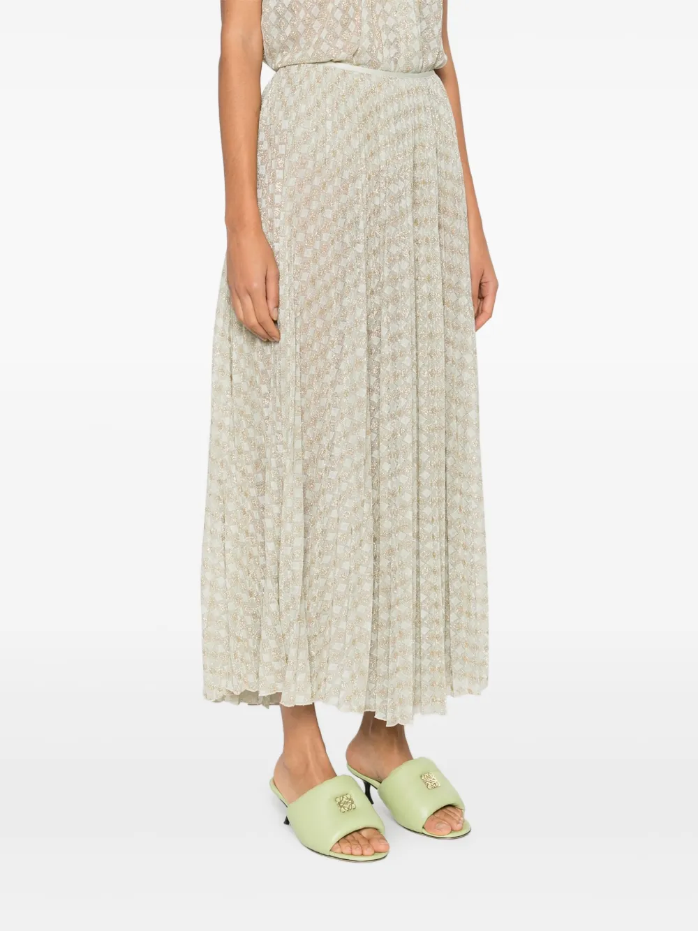  Forte Forte Plissé Pattern Midi Skirt - Neutrals 