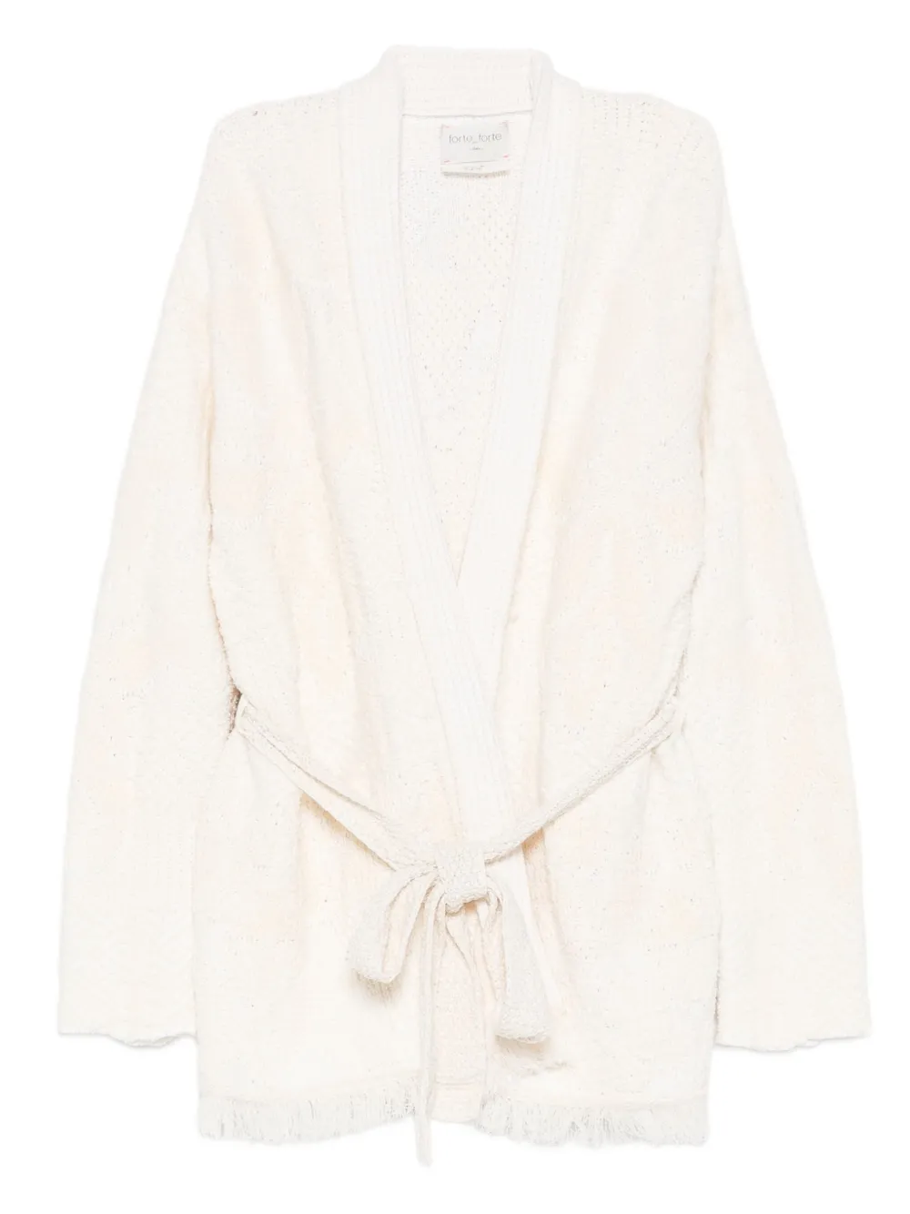 Forte Forte Cardigan con frange - Bianco