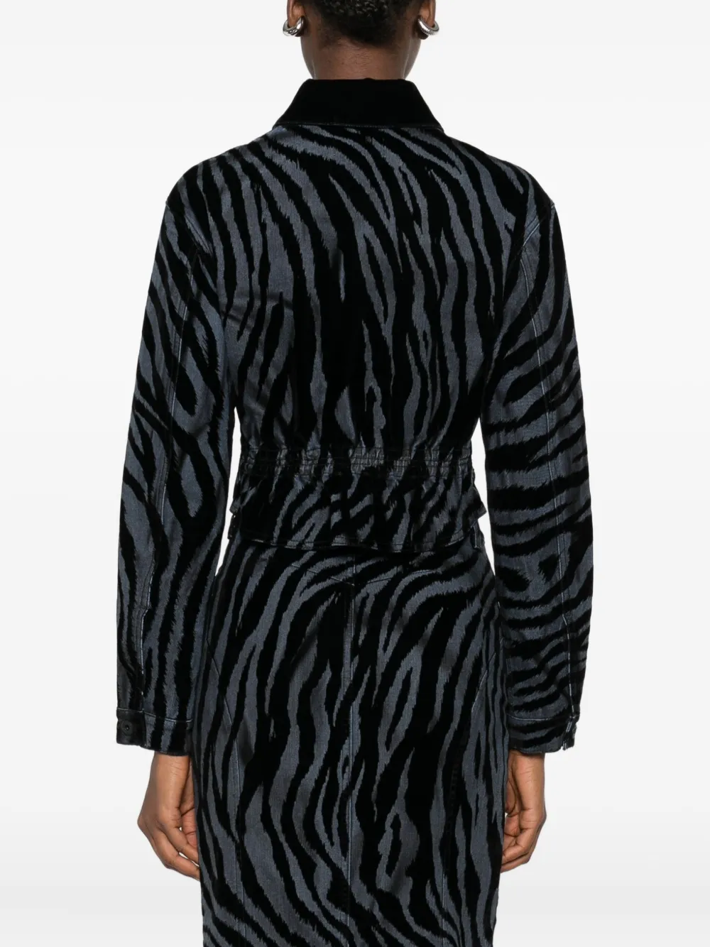 Pence Amelia jack met zebraprint en kraag Zwart