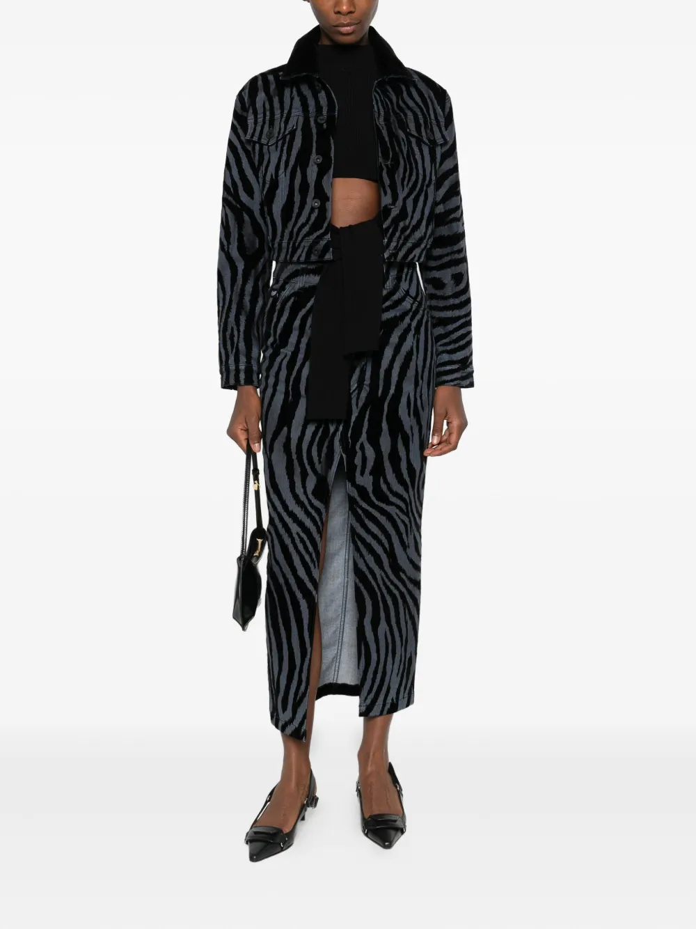 Pence Amelia zebra-print collared jacket | Denim Jackets | Image 2