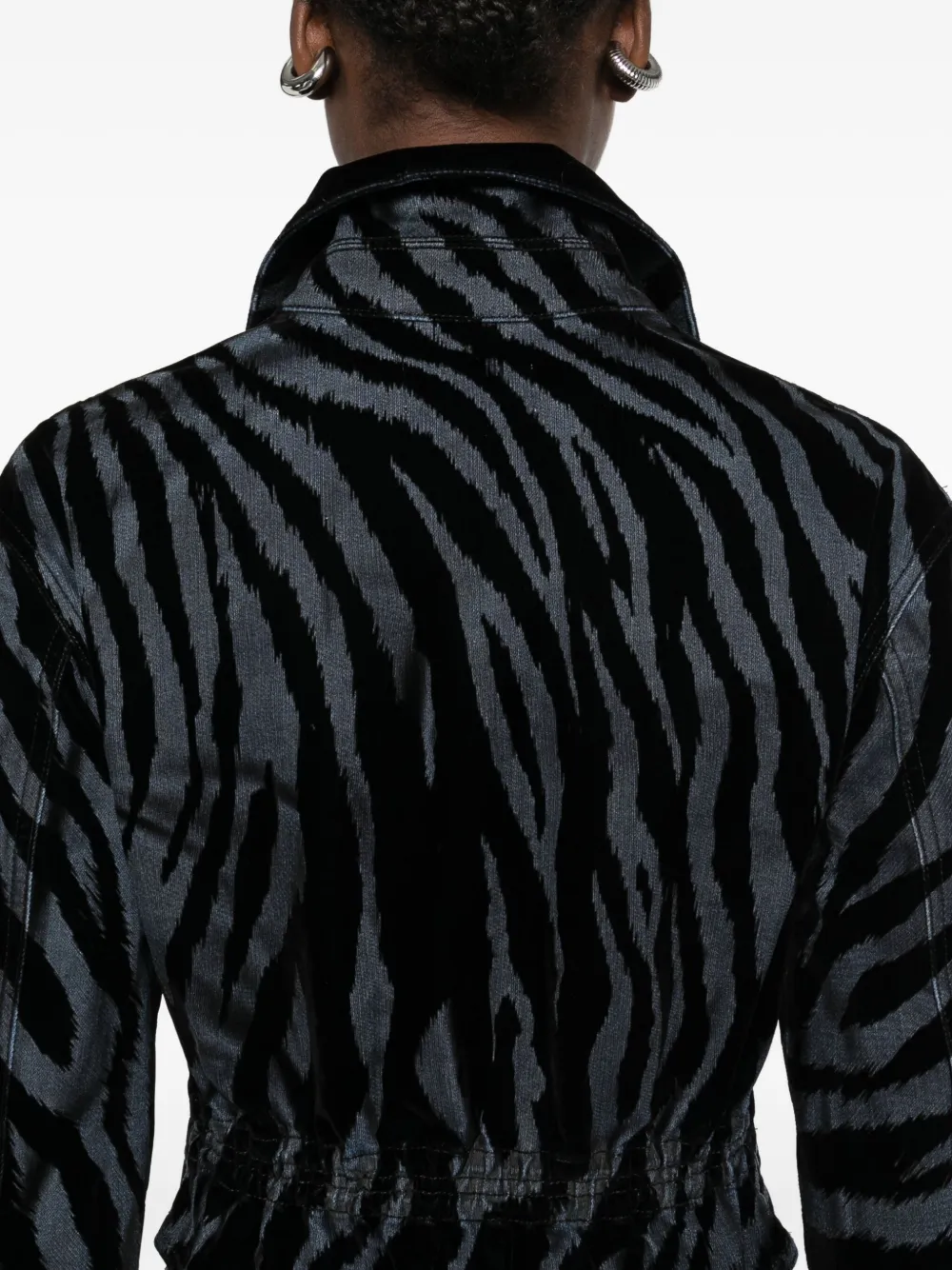 Pence Amelia jack met zebraprint en kraag Zwart