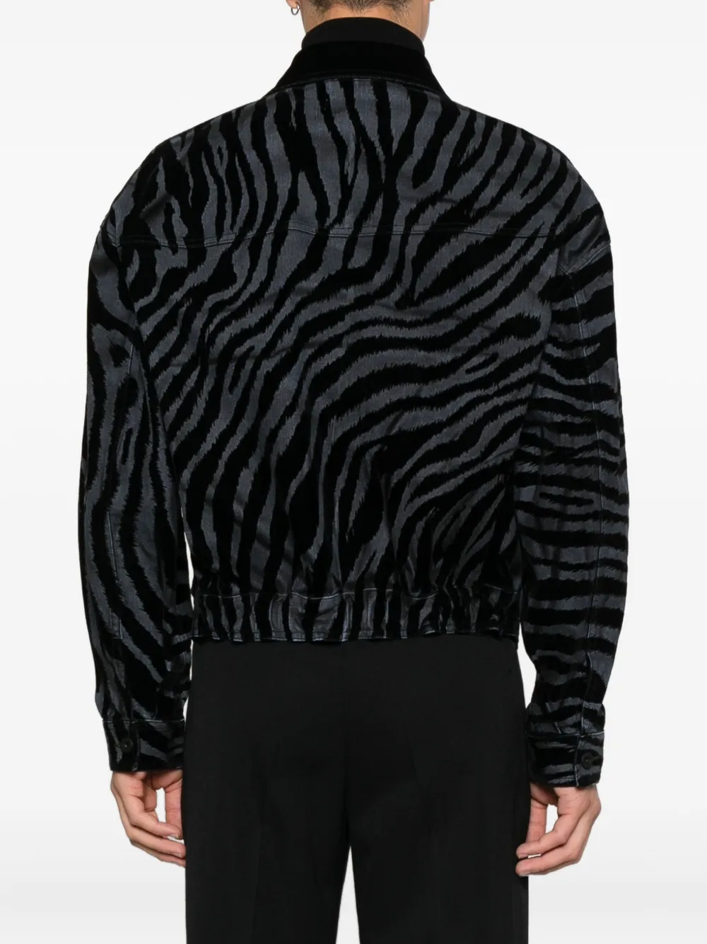 Pence Luis shirtjack met zebraprint en knopen Zwart