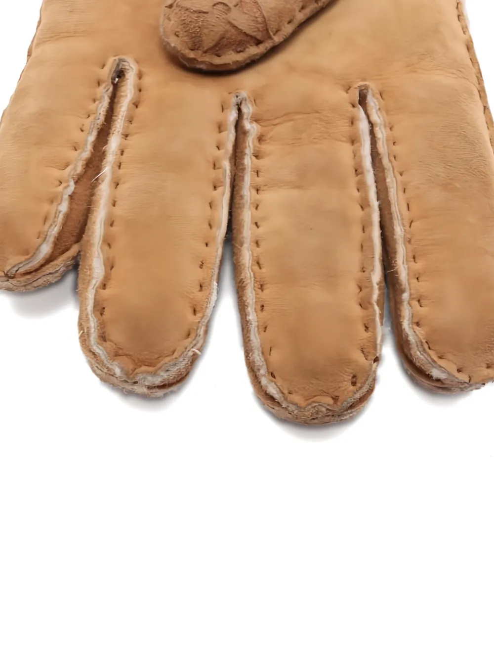 Pre-owned Louis Vuitton 2020 Monogram Shearling Gloves In Neutral