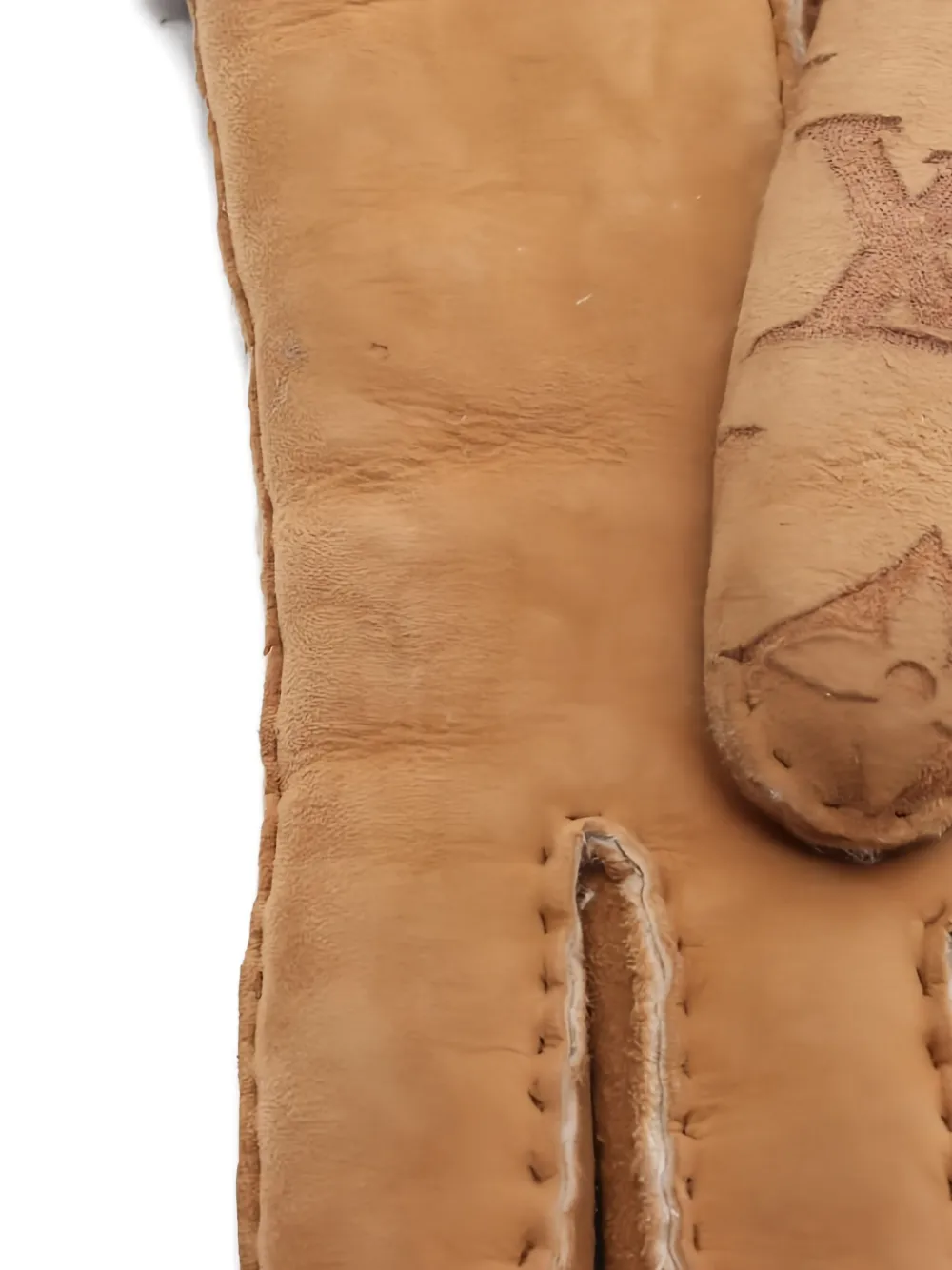 Pre-owned Louis Vuitton 2020 Monogram Shearling Gloves In Neutral