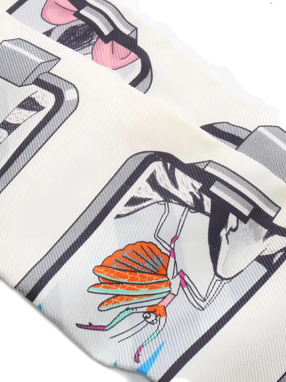 Pre-owned Hermes 2010s Story Printed Scarf In White