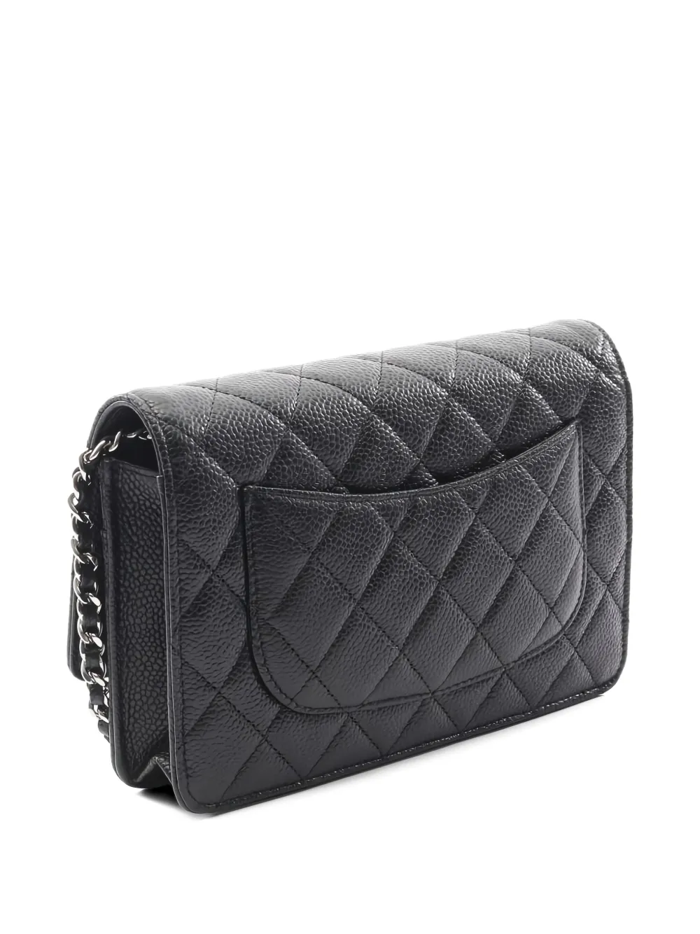CHANEL Pre-Owned 2012-2013 portemonnee met matelassé ketting - Zwart