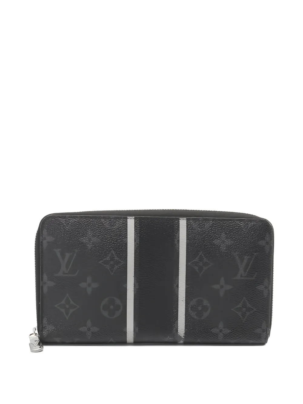 Pre-owned Louis Vuitton 2017 Eclipse-monogram Wallet In Black