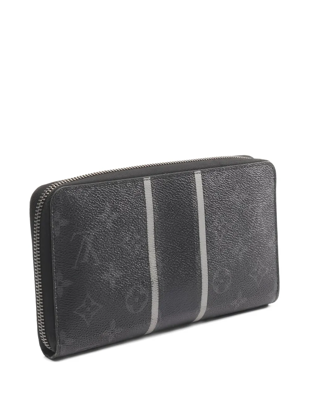 Pre-owned Louis Vuitton 2017 Eclipse-monogram Wallet In Black