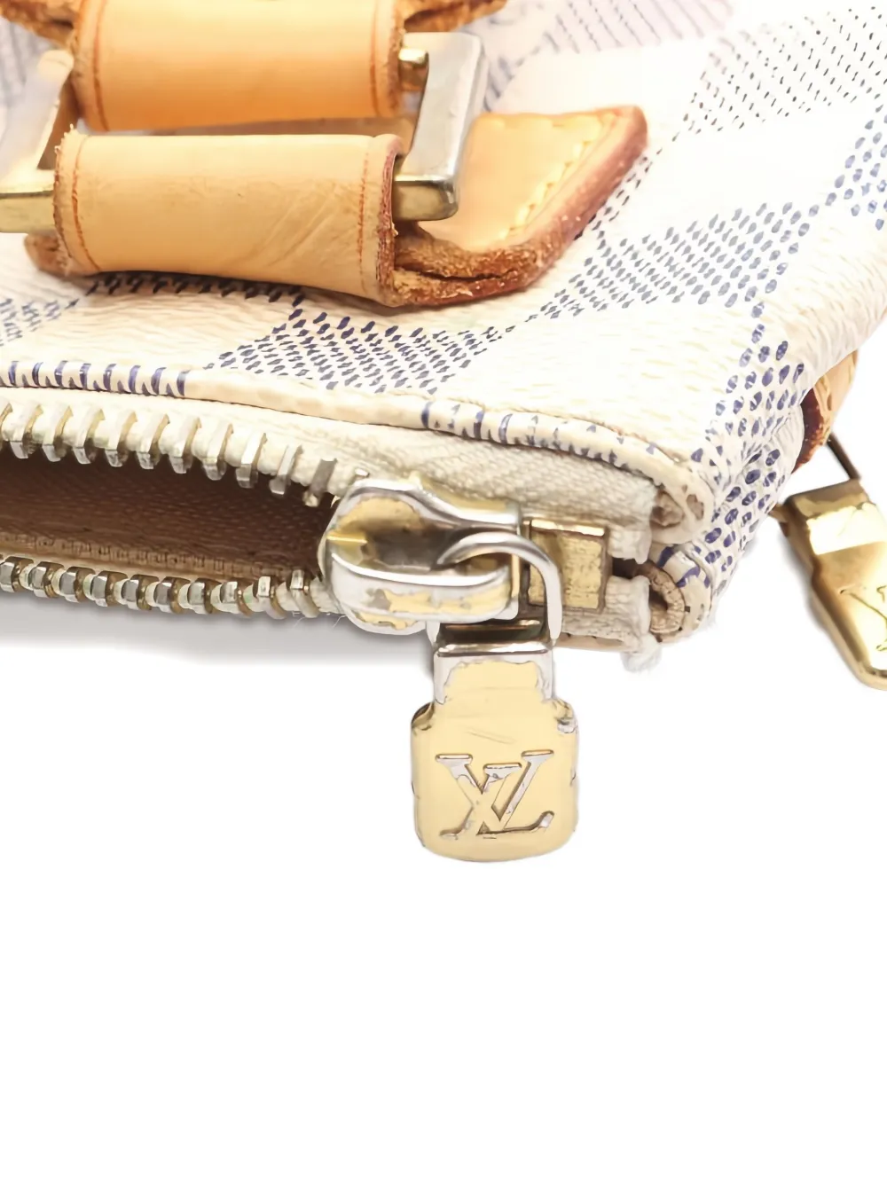 Pre-owned Louis Vuitton 2008 Pochette Bosphore Damier Azur Shoulder Bag In Neutral