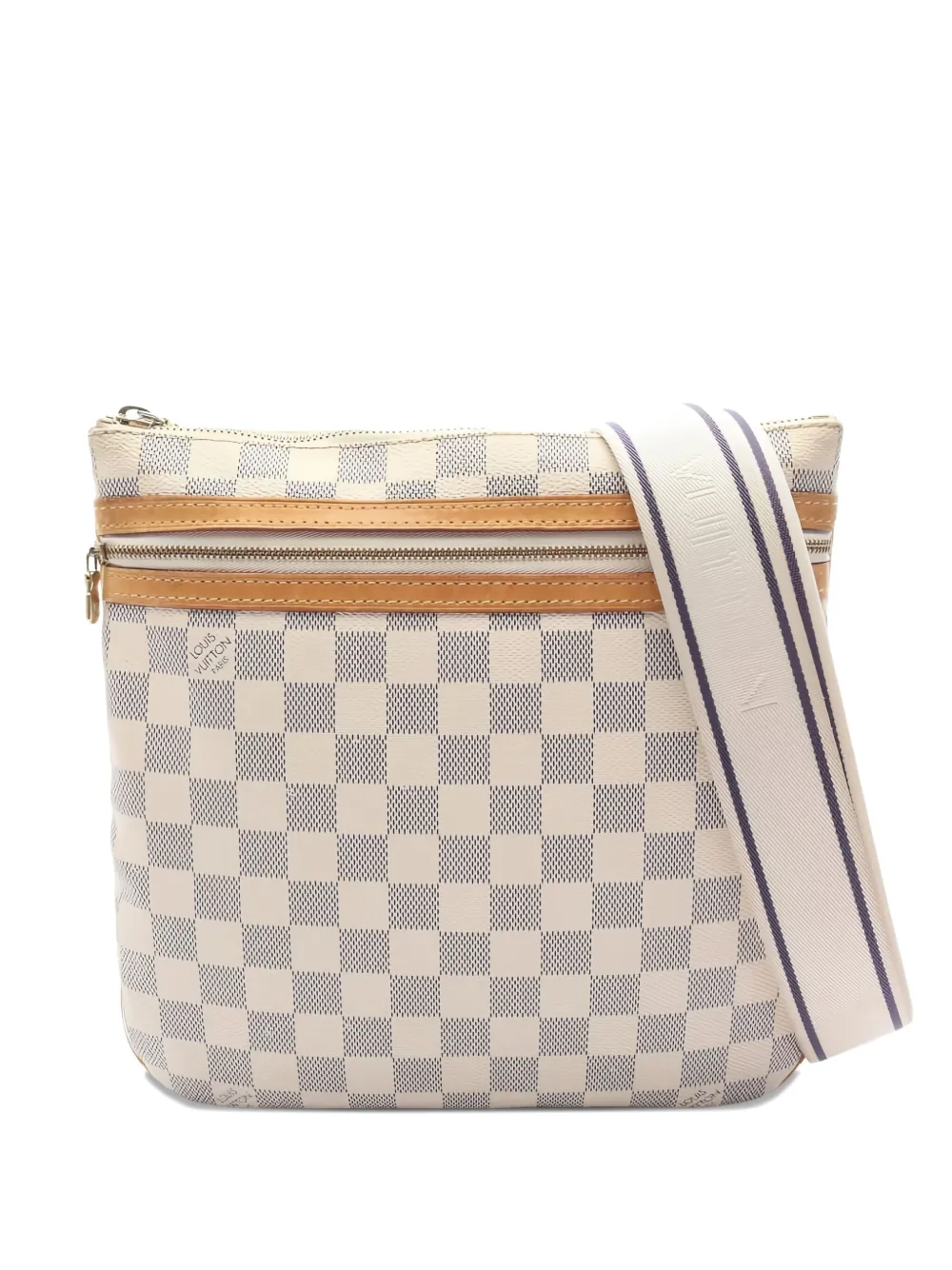 Pre-owned Louis Vuitton 2008 Pochette Bosphore Damier Azur Shoulder Bag In Neutral
