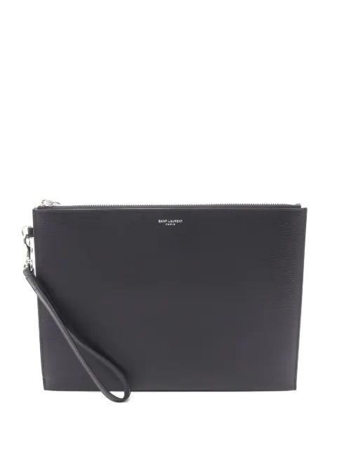 Saint Laurent Pre-Owned leather zip clutch bag