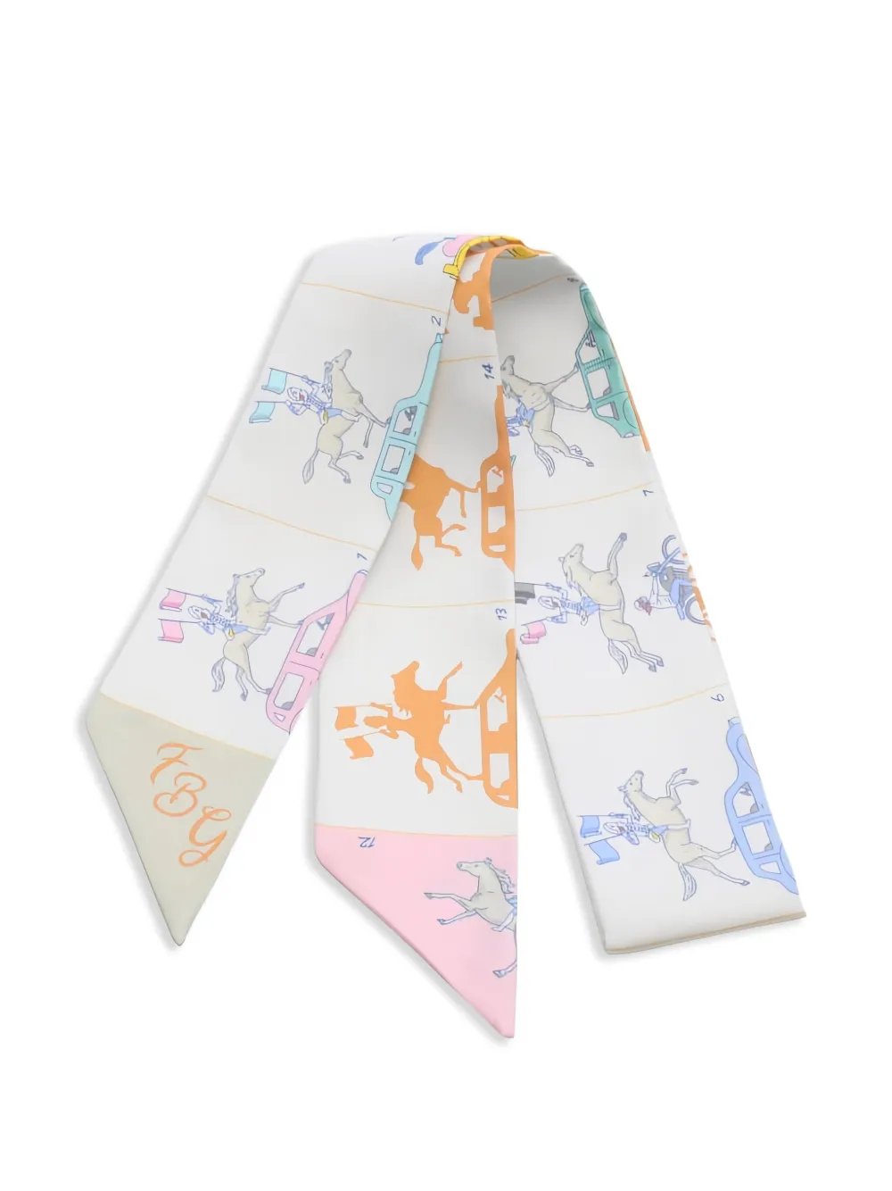 Hermès Pre-Owned mascada Parade de seda 2010 | blanco | Image 1